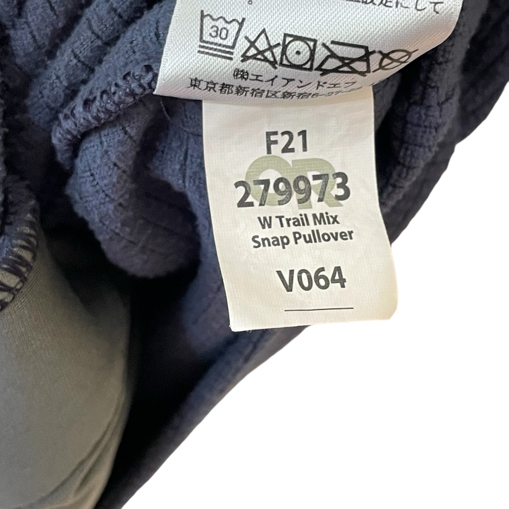 Outdoor Research Women’s Trail Mix Snap Pullover in Naval Blue - Picture 14 of 14
